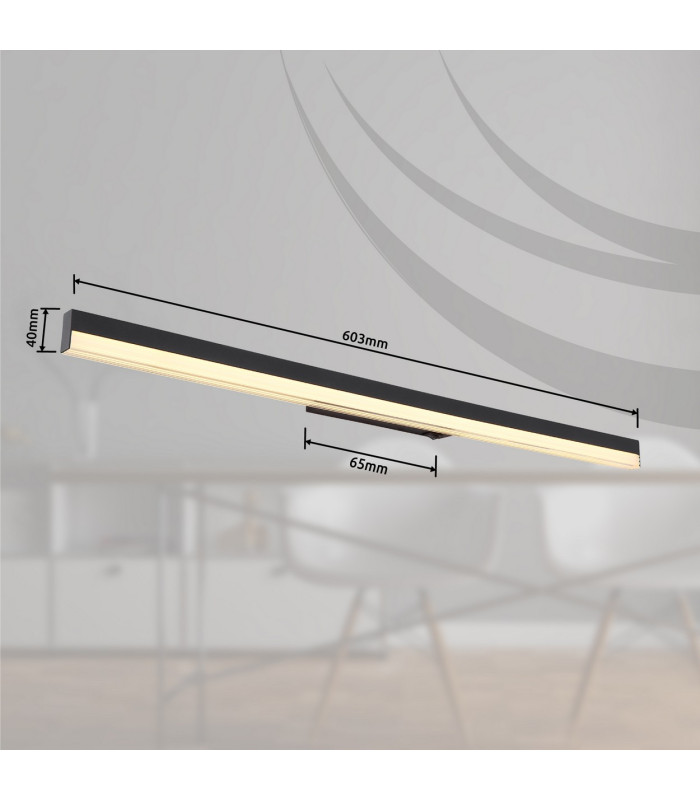 Sallo 80cm Integrated LED Wall Lamp Matt Black LED 3000-K-11