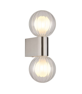 Ander Globe Wall Lights Matt IP44 Balls Clear Glass Shade 2x G9-1