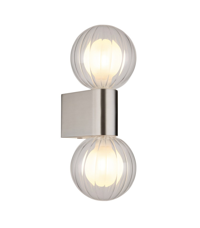 Ander Globe Wall Lights Matt IP44 Balls Clear Glass Shade 2x G9-1