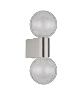 Ander Globe Wall Lights Matt IP44 Balls Clear Glass Shade 2x G9-2