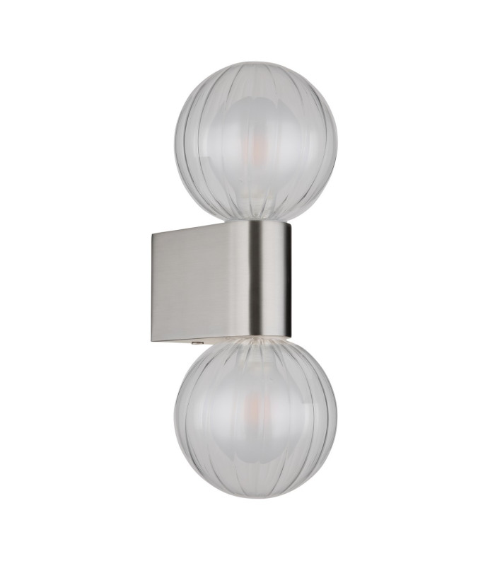 Ander Globe Wall Lights Matt IP44 Balls Clear Glass Shade 2x G9-2