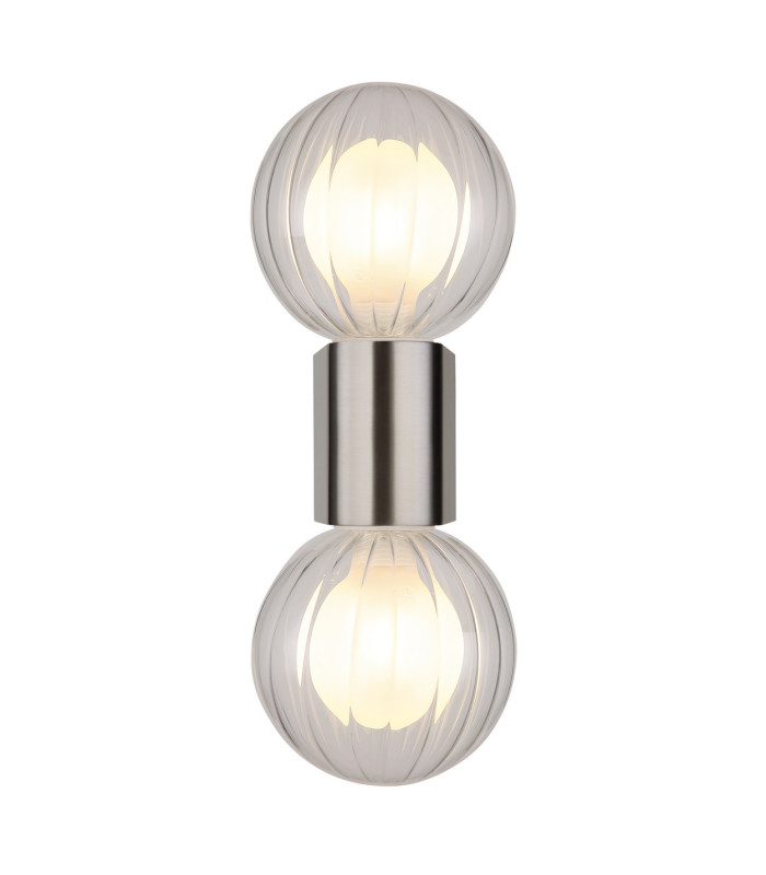 Ander Globe Wall Lights Matt IP44 Balls Clear Glass Shade 2x G9-3