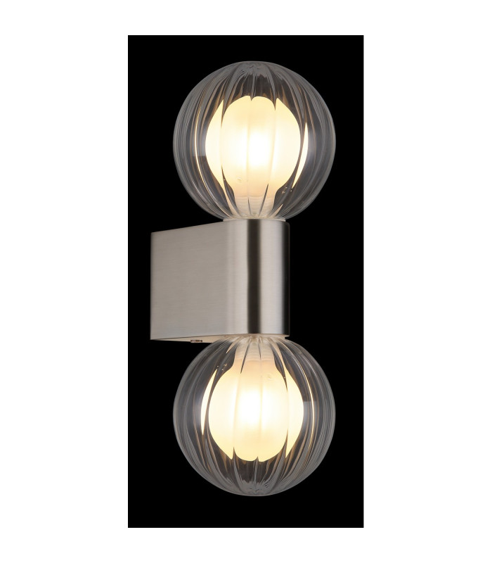 Ander Globe Wall Lights Matt IP44 Balls Clear Glass Shade 2x G9-4