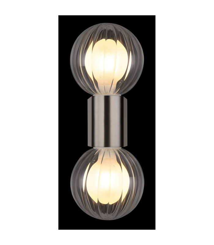 Ander Globe Wall Lights Matt IP44 Balls Clear Glass Shade 2x G9-5