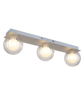 Ander Globe Ceiling Light Nickel Matt IP44 Balls Clear Glass Shade 3x G9-1