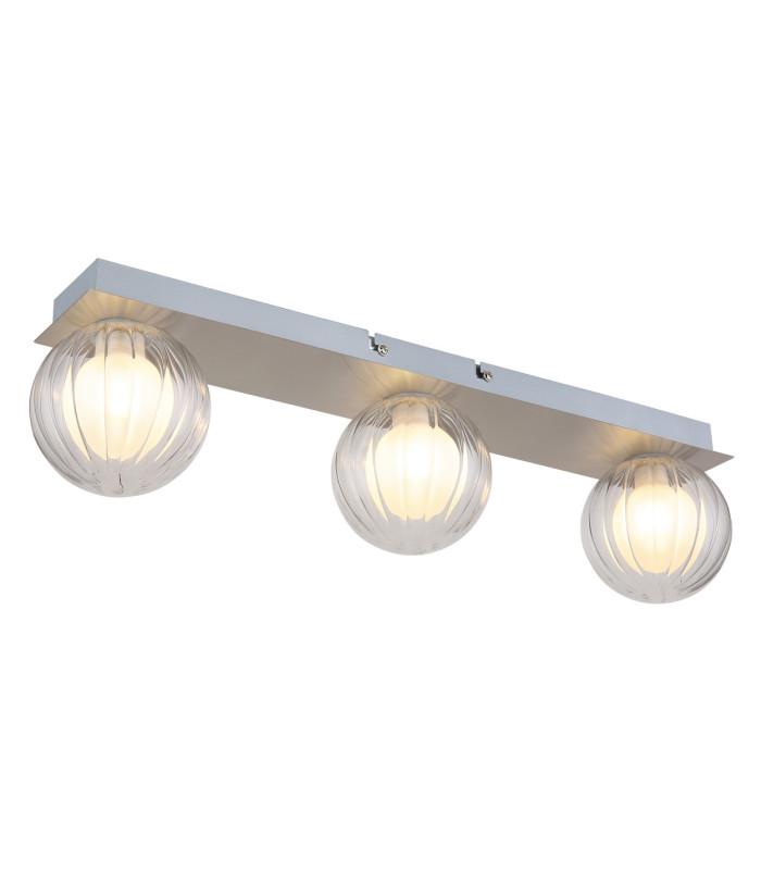 Ander Globe Ceiling Light Nickel Matt IP44 Balls Clear Glass Shade 3x G9-1