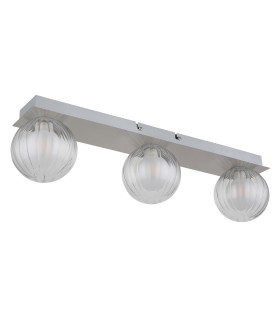 Ander Globe Ceiling Light Nickel Matt IP44 Balls Clear Glass Shade 3x G9-2