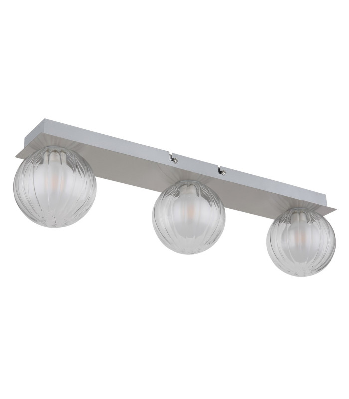 Ander Globe Ceiling Light Nickel Matt IP44 Balls Clear Glass Shade 3x G9-2