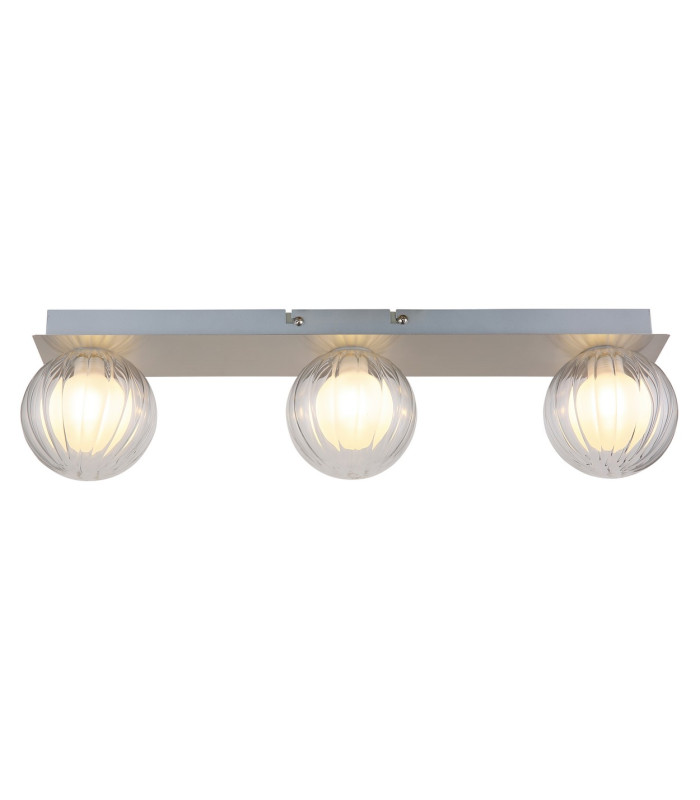Ander Globe Ceiling Light Nickel Matt IP44 Balls Clear Glass Shade 3x G9-3