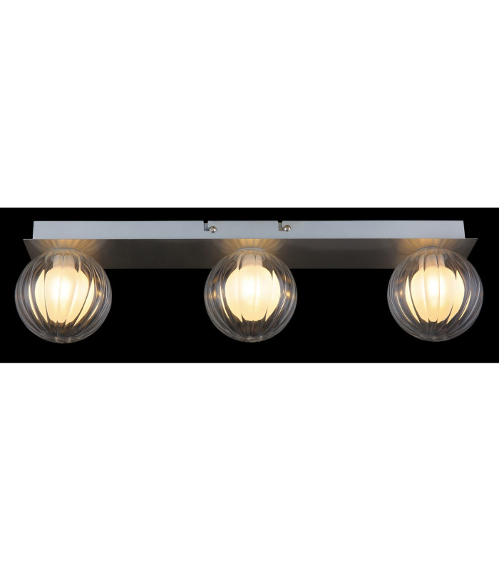 Ander Globe Ceiling Light Nickel Matt IP44 Balls Clear Glass Shade 3x G9-6