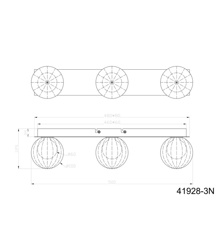 Ander Globe Ceiling Light Nickel Matt IP44 Balls Clear Glass Shade 3x G9-8