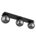 Ander Globe Ceiling Light Matt Black IP44 Balls Smoke Glass Shade 3x G9-2