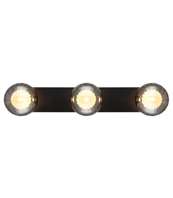 Ander Globe Ceiling Light Matt Black IP44 Balls Smoke Glass Shade 3x G9-4