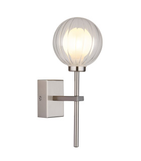 Ander Globe Wall Lights Nickel Matt IP44 Ball Clear Glass Shade 1x G9-1