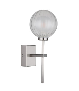Ander Globe Wall Lights Nickel Matt IP44 Ball Clear Glass Shade 1x G9-2