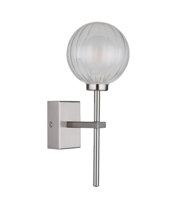 Ander Globe Wall Lights Nickel Matt IP44 Ball Clear Glass Shade 1x G9-2