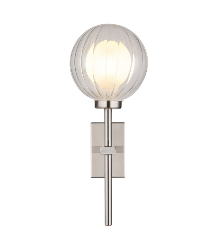 Ander Globe Wall Lights Nickel Matt IP44 Ball Clear Glass Shade 1x G9-3