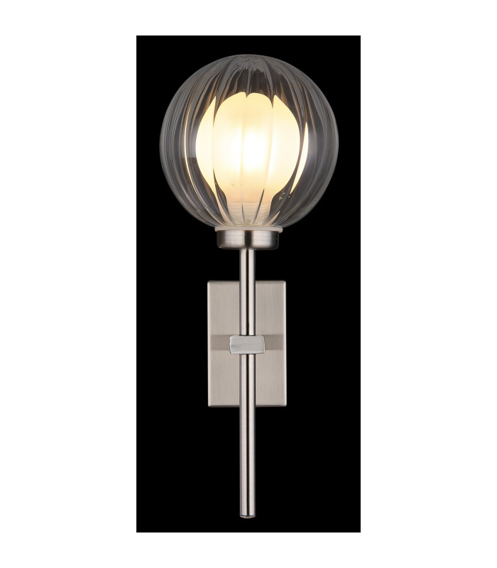 Ander Globe Wall Lights Nickel Matt IP44 Ball Clear Glass Shade 1x G9-5