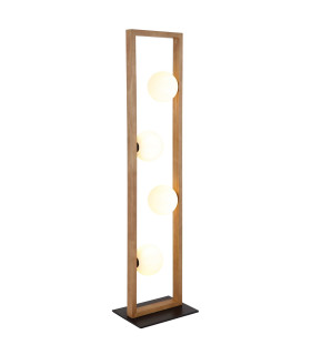 Nanda Multi Arm Floor Lamp Matt Black Balls Opal Glass Shade 4x G9-1