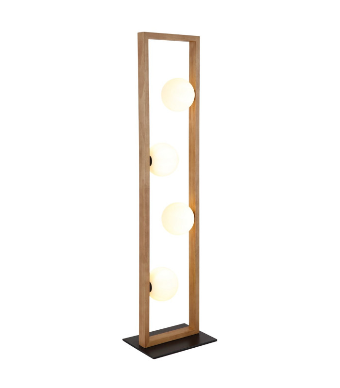 Nanda Multi Arm Floor Lamp Matt Black Balls Opal Glass Shade 4x G9-1