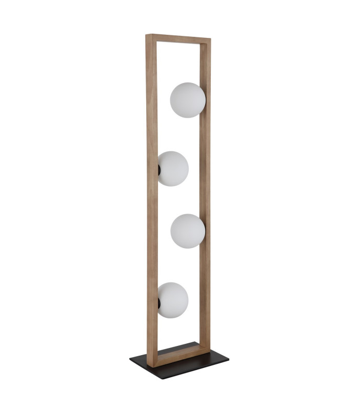 Nanda Multi Arm Floor Lamp Matt Black Balls Opal Glass Shade 4x G9-2