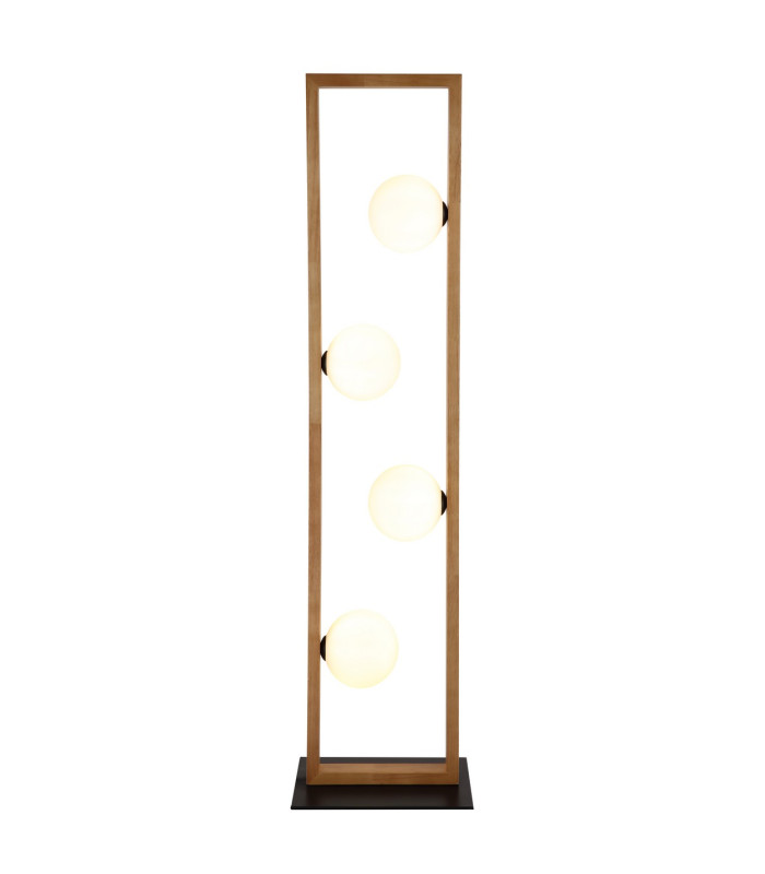 Nanda Multi Arm Floor Lamp Matt Black Balls Opal Glass Shade 4x G9-3