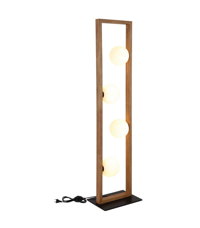 Nanda Multi Arm Floor Lamp Matt Black Balls Opal Glass Shade 4x G9-4