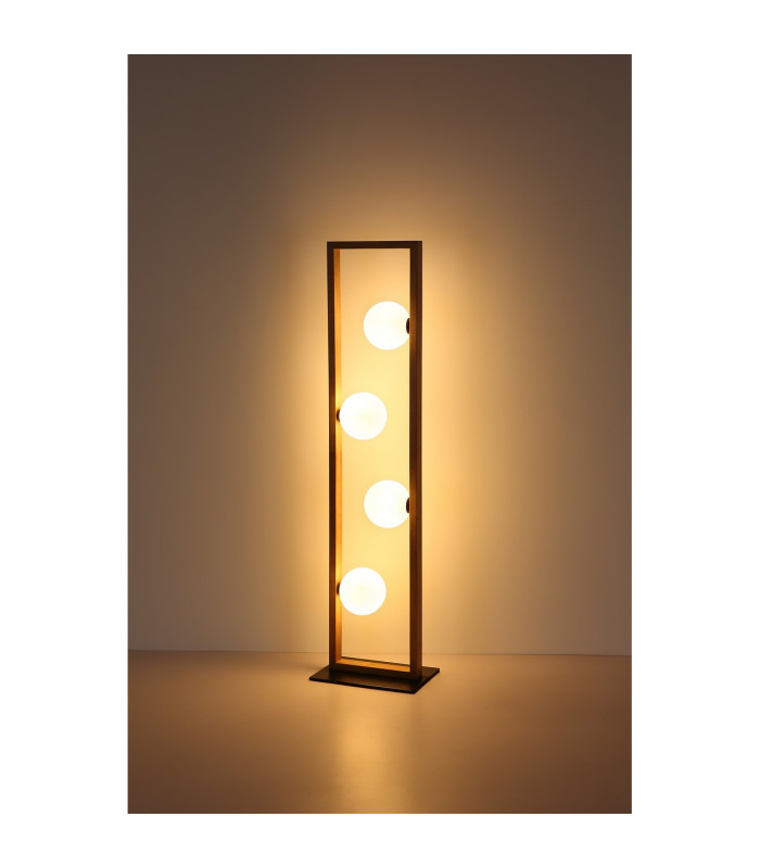 Nanda Multi Arm Floor Lamp Matt Black Balls Opal Glass Shade 4x G9-5