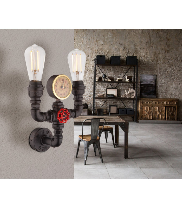 Bayuda Wall Lamp Black 2x E27-9