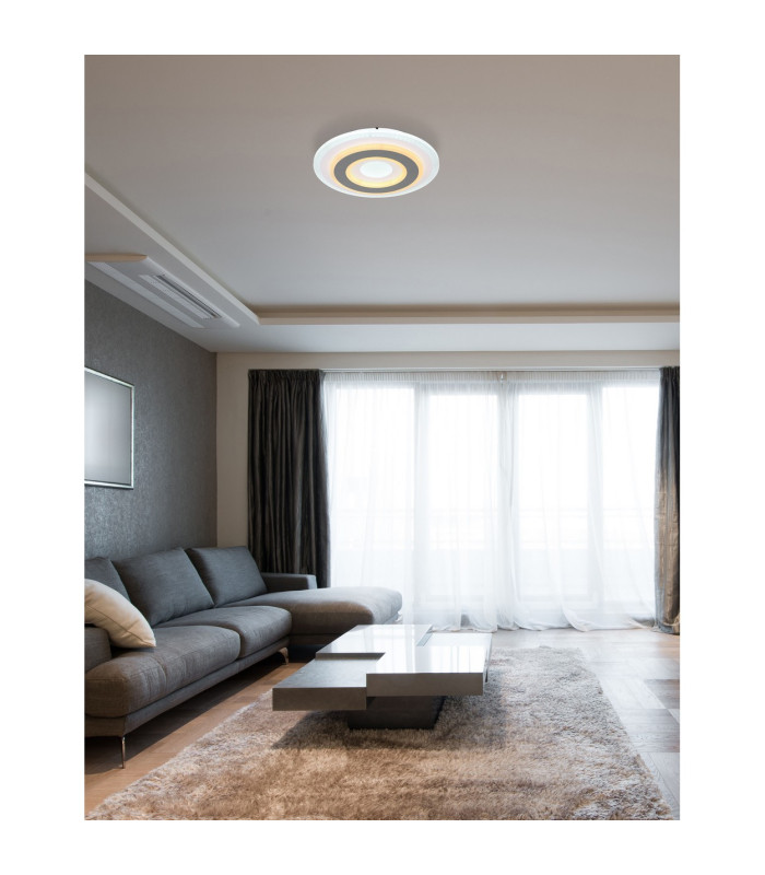 Sabatino 30cm Integrated LED Semi Flush Ceiling Light White LED Dimmable 3000-6000K Remote Control-6