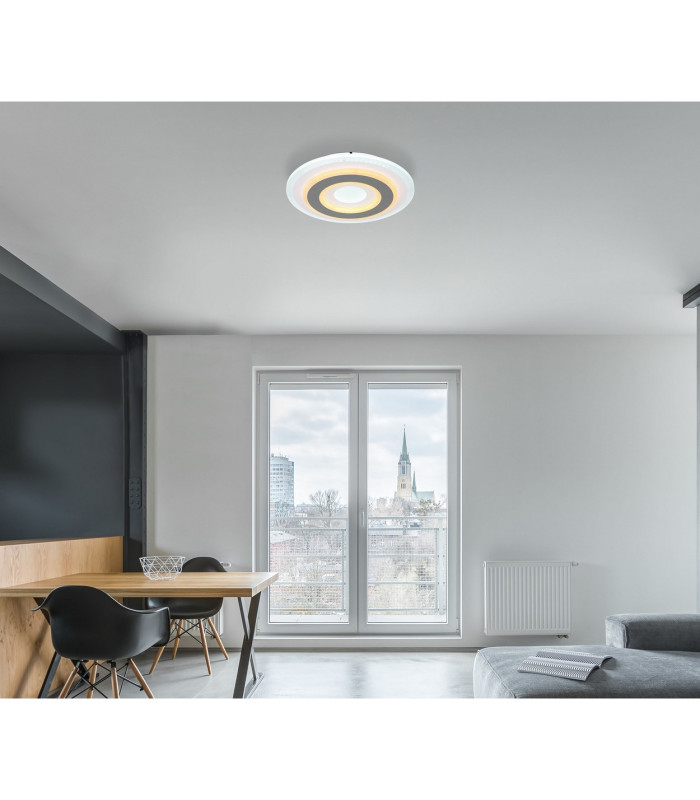 Sabatino 30cm Integrated LED Semi Flush Ceiling Light White LED Dimmable 3000-6000K Remote Control-7