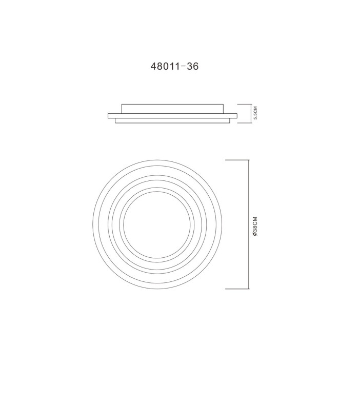 Sabatino Integrated LED Semi Flush Ceiling Light White LED Dimmable 2700-6000K Remote Control-13