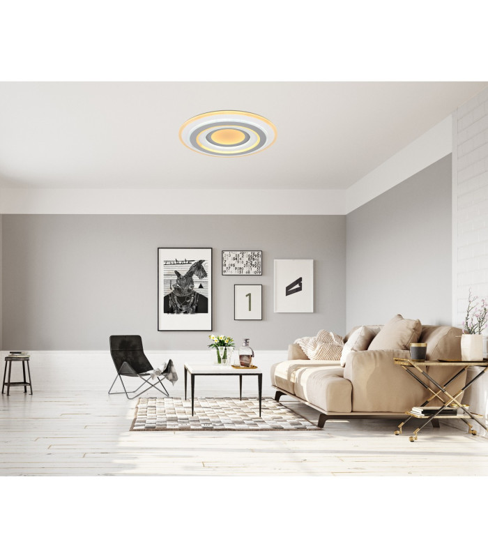 Sabatino I Integrated LED Semi Flush Ceiling Light White LED Dimmable 3000-6000K Remote Control-11