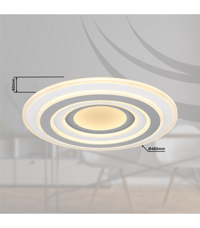 Sabatino I Integrated LED Semi Flush Ceiling Light White LED Dimmable 3000-6000K Remote Control-12
