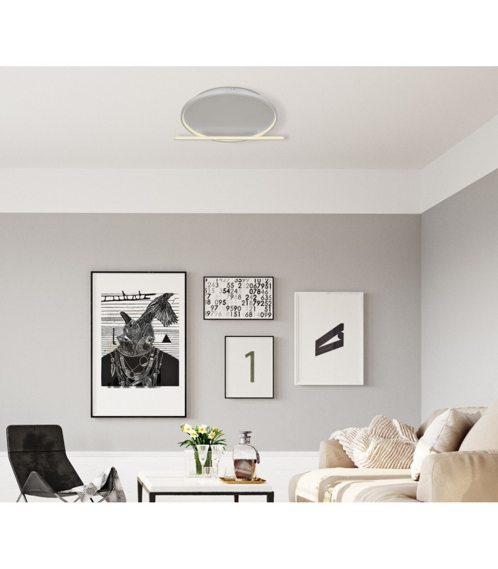 Ronda Integrated LED Semi Flush Ceiling Light Nickel Matt LED Dimmable 2700-6000K Remote Control-8