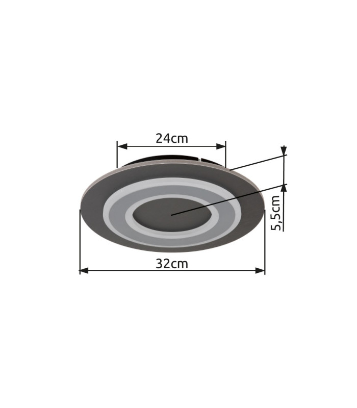 Jayden 32cm Integrated LED Semi Flush Ceiling Light Anthracite Brushed LED 3000K-9