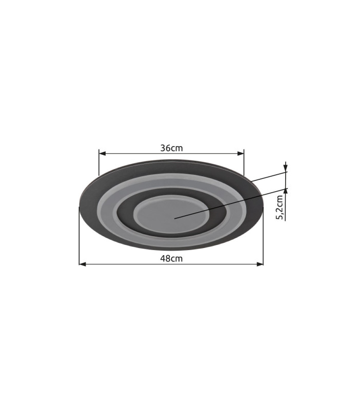 Jayden 48cm Integrated LED Semi Flush Ceiling Light Anthracite Brushed LED 3000K-9