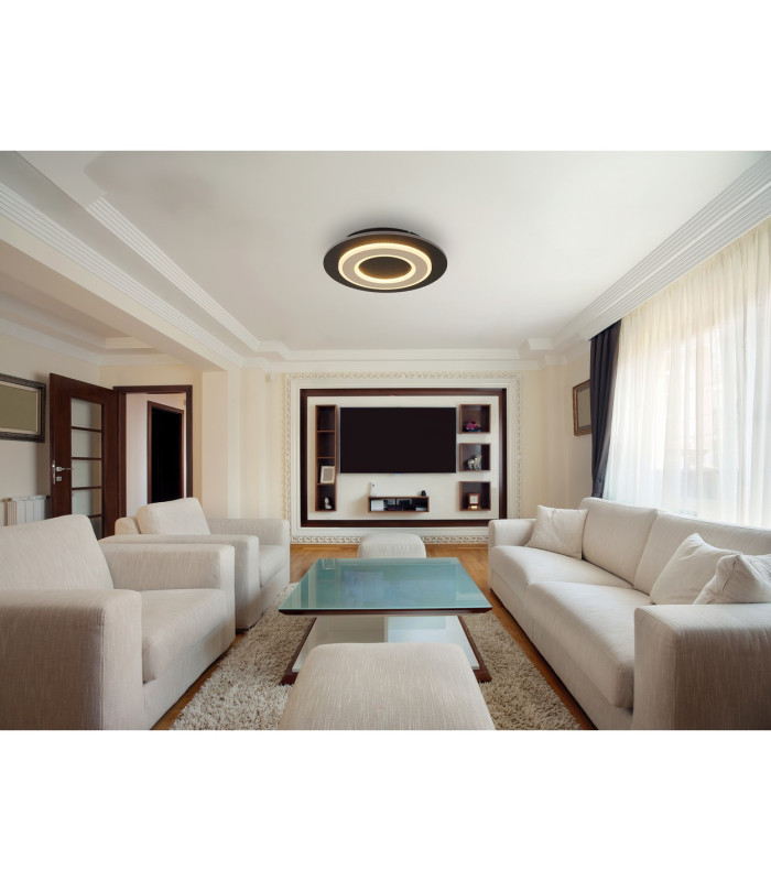 Jayden 32cm Integrated LED Semi Flush Ceiling Light Matt Black LED 3000K-4