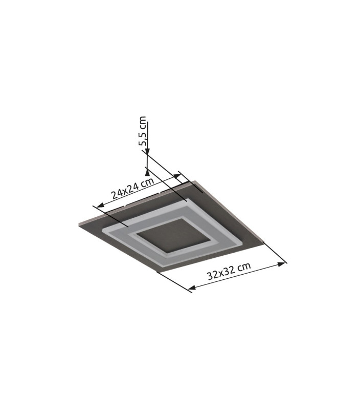 Jayden 32cm Integrated LED Semi Flush Ceiling Light Anthracite Brushed LED 3000K-10
