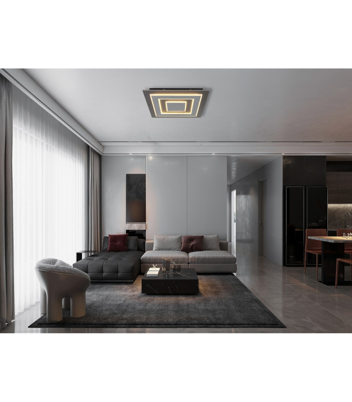 Jayden 48cm Integrated LED Semi Flush Ceiling Light Anthracite Brushed LED 3000K-8