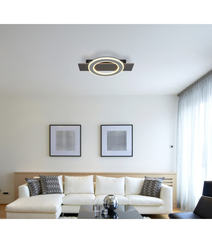 Jayden Integrated LED Semi Flush Ceiling Light Anthracite Brushed LED 3000K-8