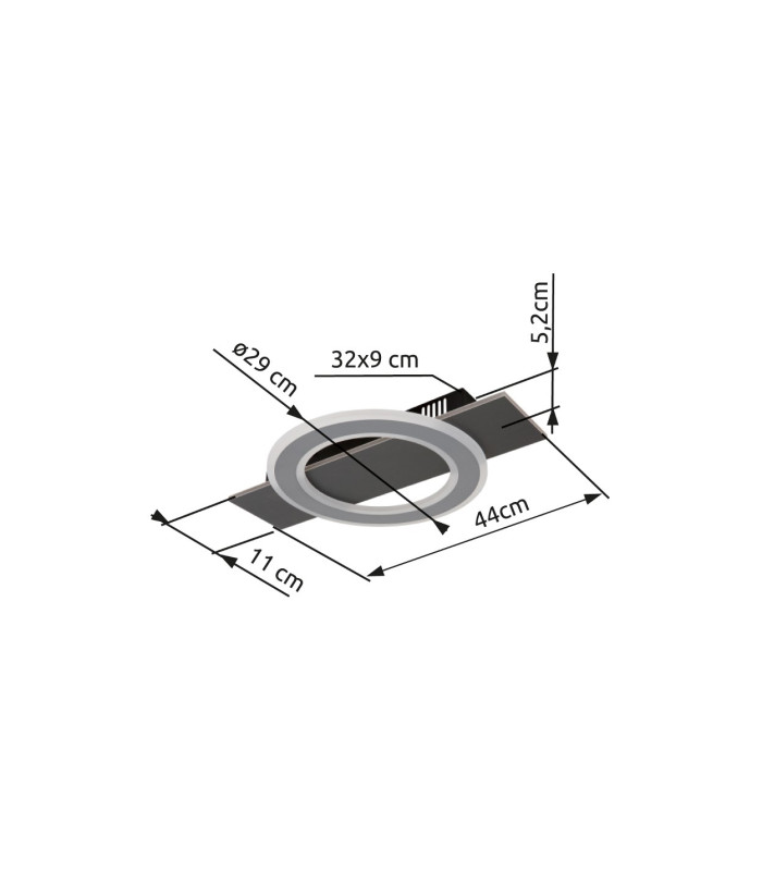 Jayden Integrated LED Semi Flush Ceiling Light Anthracite Brushed LED 3000K-11