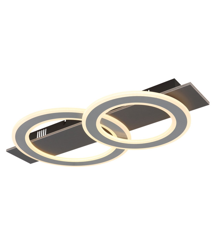 Jayden 2 Ring Integrated LED Semi Flush Ceiling Light Anthracite Brushed 2x LED 3000K-1