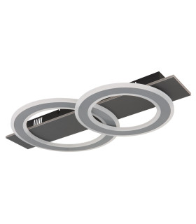 Jayden 2 Ring Integrated LED Semi Flush Ceiling Light Anthracite Brushed 2x LED 3000K-2