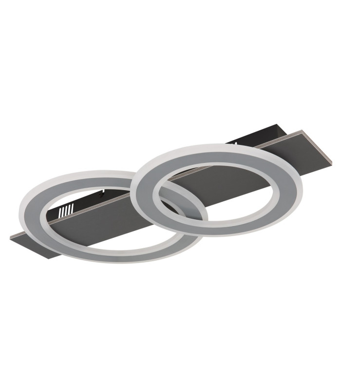 Jayden 2 Ring Integrated LED Semi Flush Ceiling Light Anthracite Brushed 2x LED 3000K-2