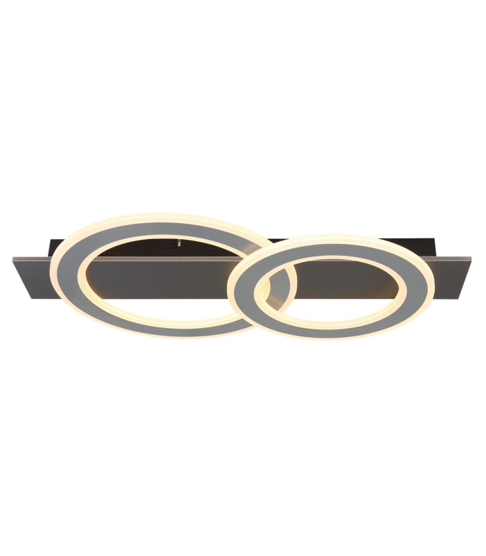 Jayden 2 Ring Integrated LED Semi Flush Ceiling Light Anthracite Brushed 2x LED 3000K-3