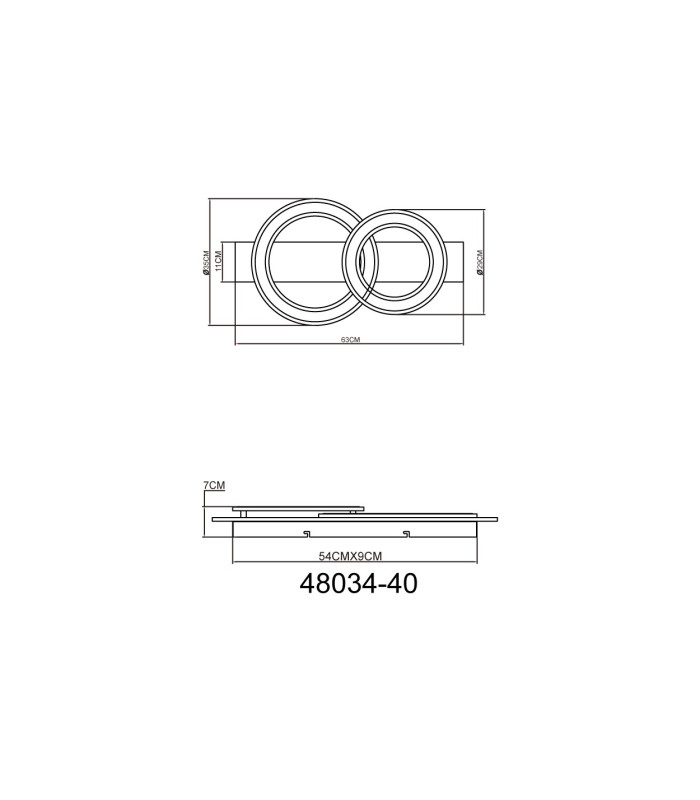 Jayden 2 Ring Integrated LED Semi Flush Ceiling Light Anthracite Brushed 2x LED 3000K-9