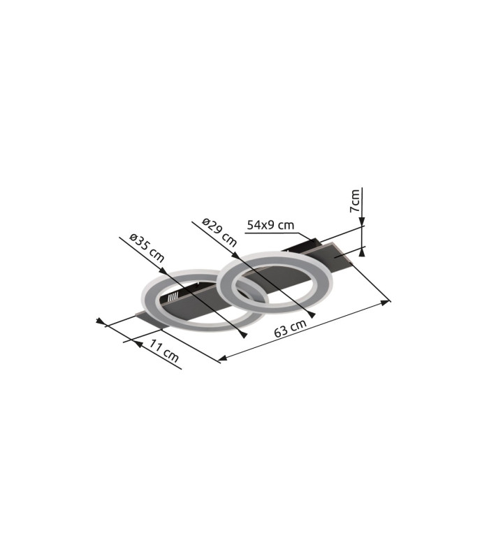 Jayden 2 Ring Integrated LED Semi Flush Ceiling Light Anthracite Brushed 2x LED 3000K-10