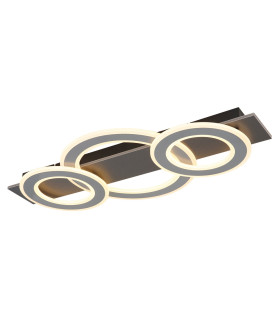 Jayden 3 Ring Integrated LED Semi Flush Ceiling Light Anthracite Brushed 3x LED 3000K-1