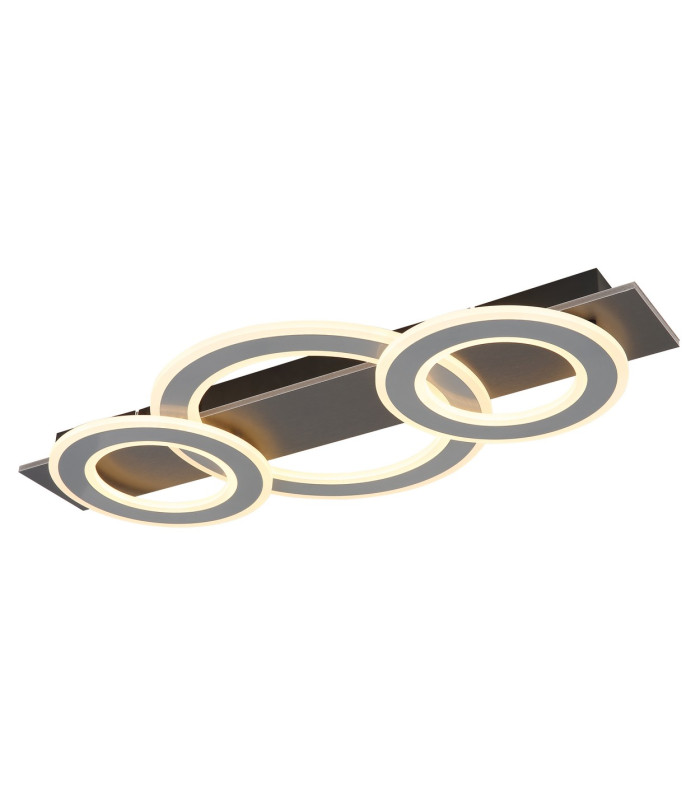Jayden 3 Ring Integrated LED Semi Flush Ceiling Light Anthracite Brushed 3x LED 3000K-1